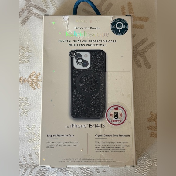 Pink Sky Black Kaleidoscope Crystal Snap-On Protective Case 15 14 13 New - Picture 2 of 2